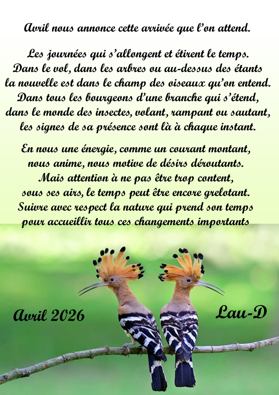 Lau D Poème Avril 2026